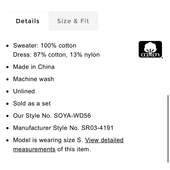 NWT SER.O.YA Janelle Dress in White Size Small Sweater Dress Retrofete F… - Picture 6 of 9